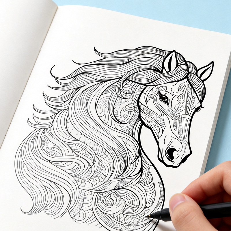 Photography Book - A Hand Drawn Coloring Book for