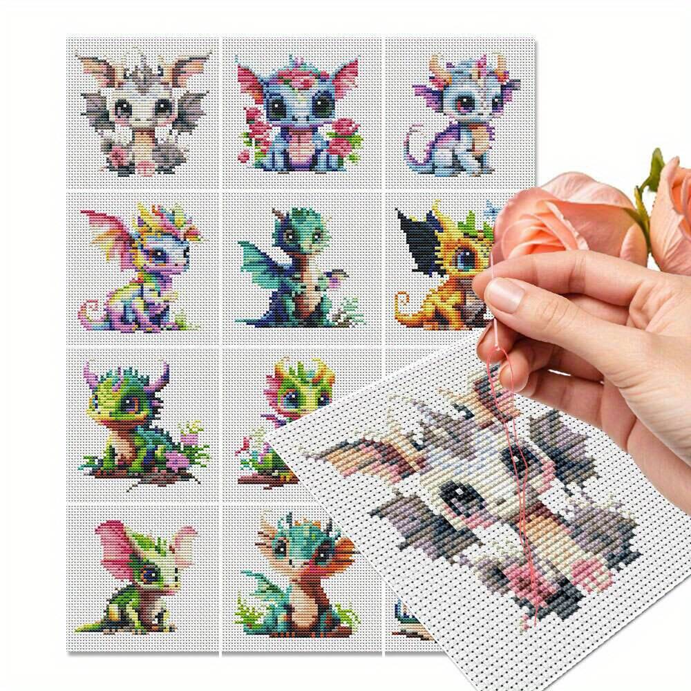 12Pcs Dragon Cross Stitch 11CT - đánh giá và giá Photography Geometry