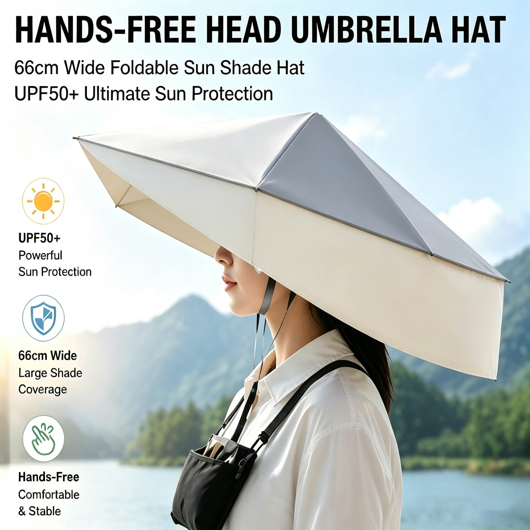 UPF50 +Foldable Hands-Free Hea - đánh giá và giá Photography Umbrella