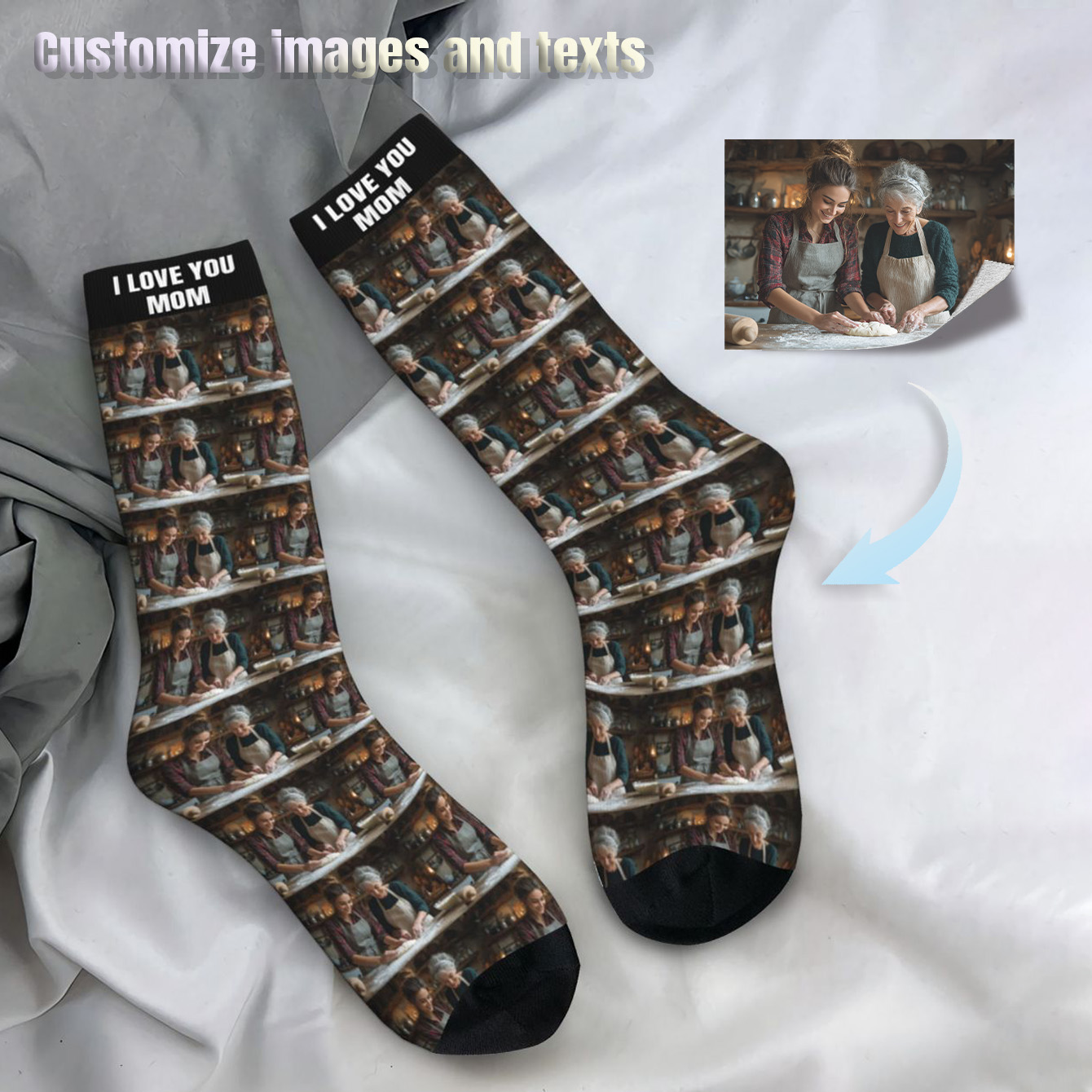 Customized photo socks  Unisex - đánh giá và giá Photographic Memory