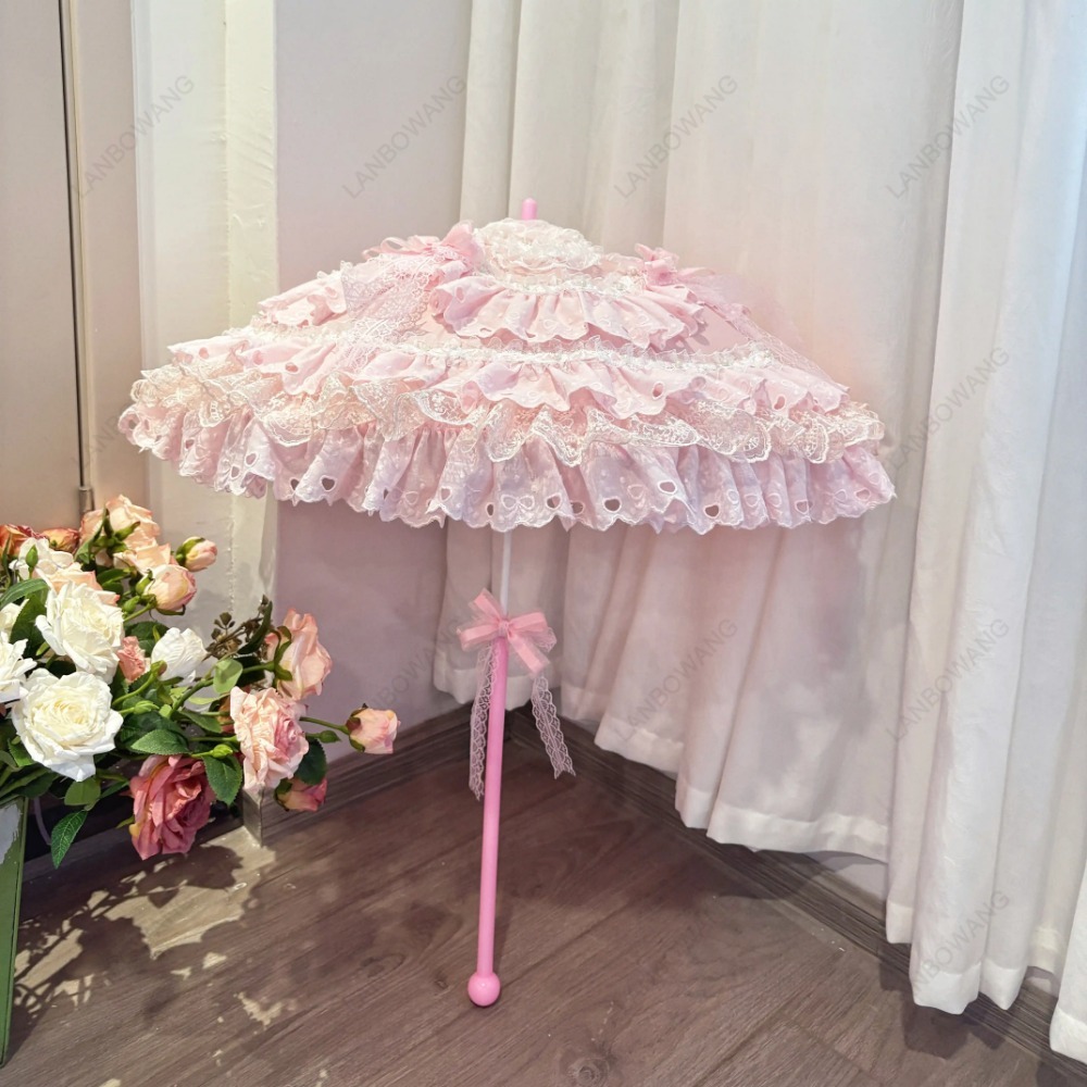 Handmade Pink Floral Heart Lac - đánh giá và giá Photography Umbrella